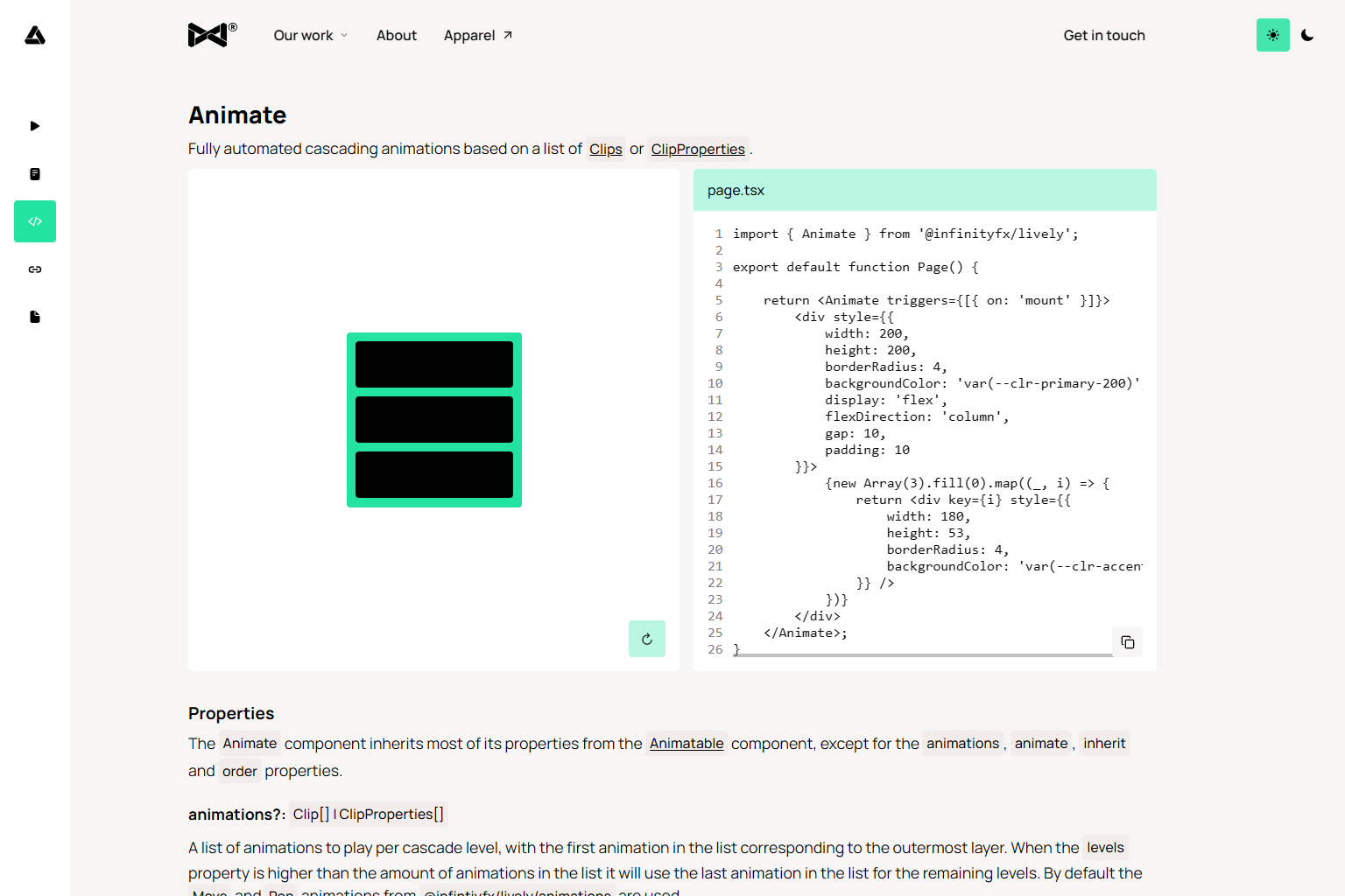 Lively animation framework